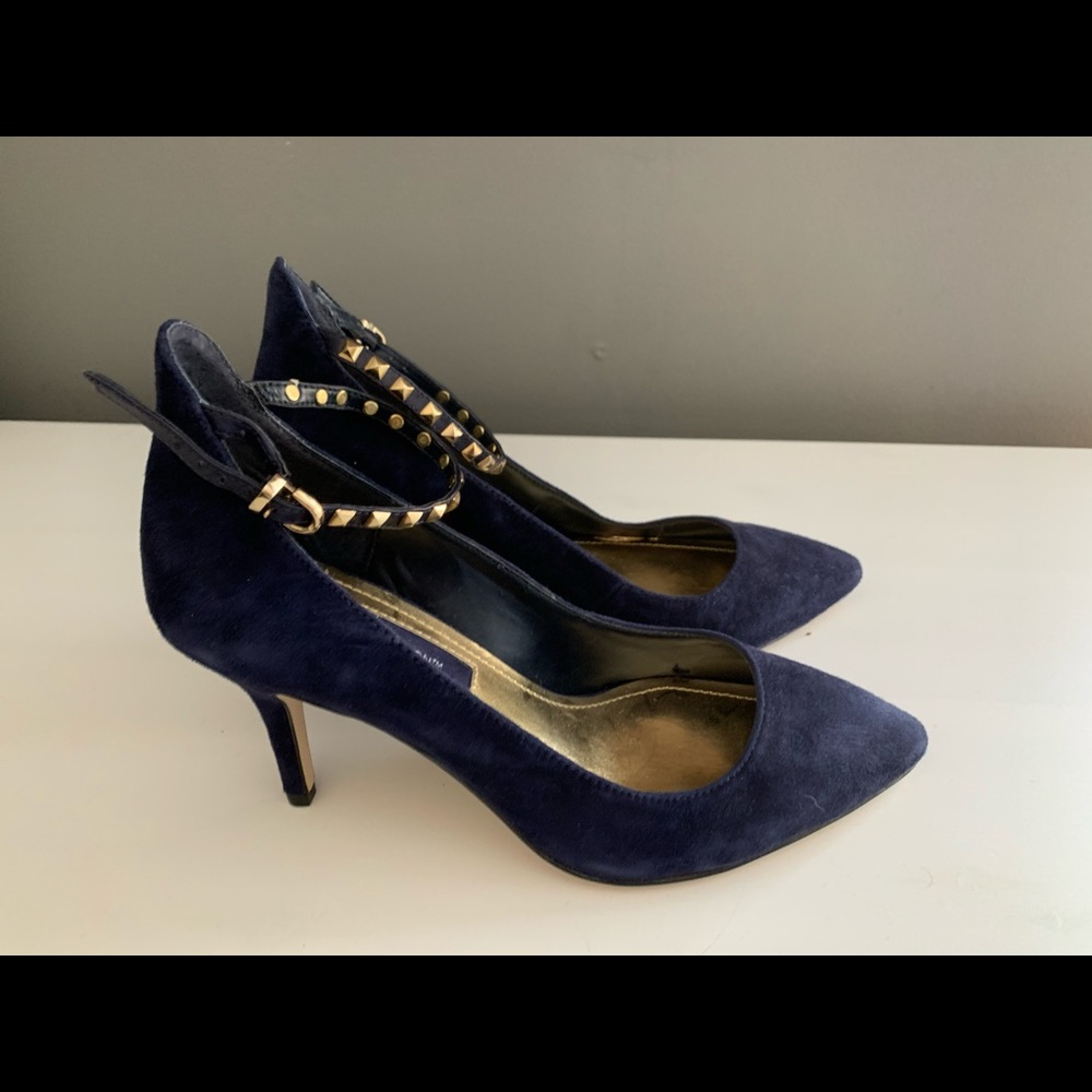 Sexy Navy BCBG Generation Suede Studded Pumps